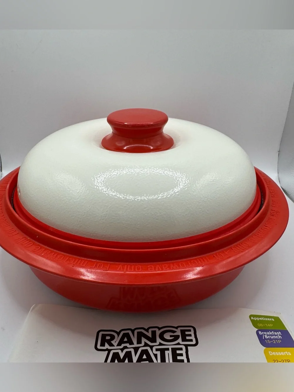 Range Mate Pro Microwave Grill Deluxe 4 Piece Pan Set Red Cooker Dorm College Gi